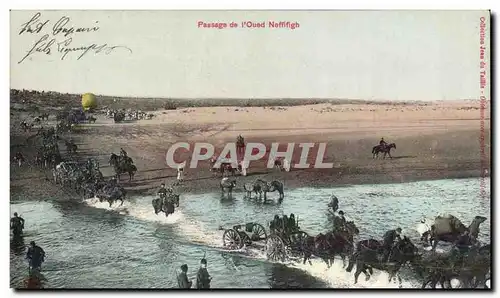 Maroc Cartes postales Passage de l'oued Neffifigh ( dirigeable ballon militaria )