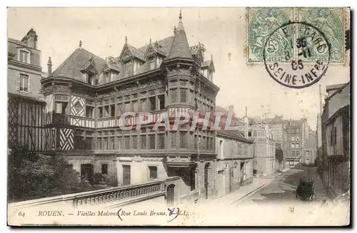 Cartes postales Rouen Vieilles maisons Rue Louis Brune