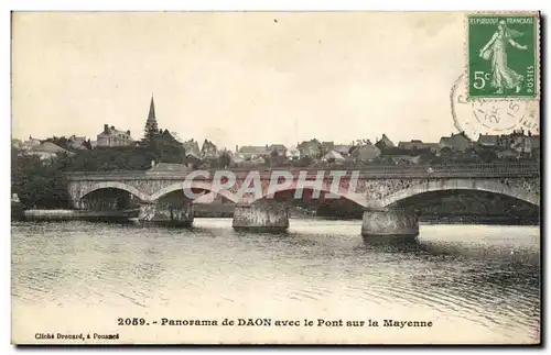 Ansichtskarte AK Panorama de DAon avec le pont sur la Mayenne