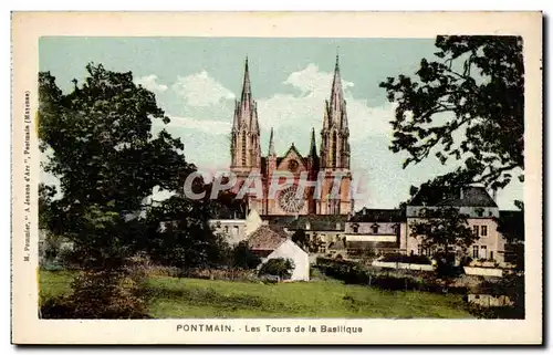 Cartes postales Pontmain Les tours de la basilique