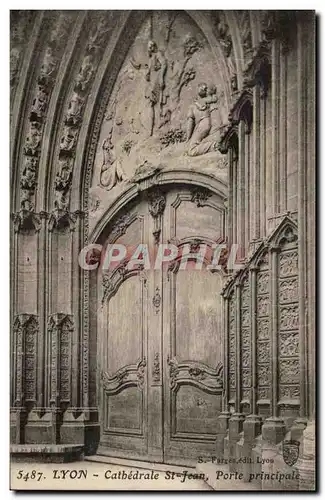 Ansichtskarte AK Lyon Cathedrale Saint Jean Porte principale