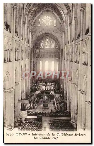 Ansichtskarte AK Lyon Interieur de la cathedrale Saint Jean La grande nef