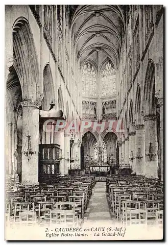 Caudebec en Caux Cartes postales Eglise Notre Dame La grand nef