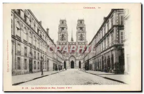 Ansichtskarte AK Orleans La cathedrale et la rue Jeanne d&#39arc