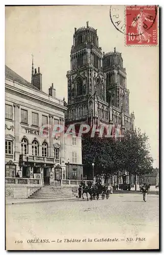 Ansichtskarte AK Orleans Le theatre et la cathedrale