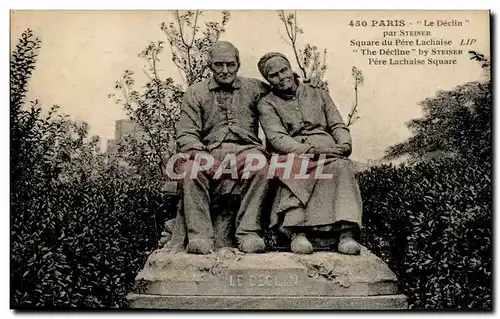 Cartes postales Paris Le declin par Steiner Square du pere lachaise