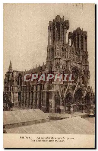 Ansichtskarte AK Reims La cathedrale apres la guerre