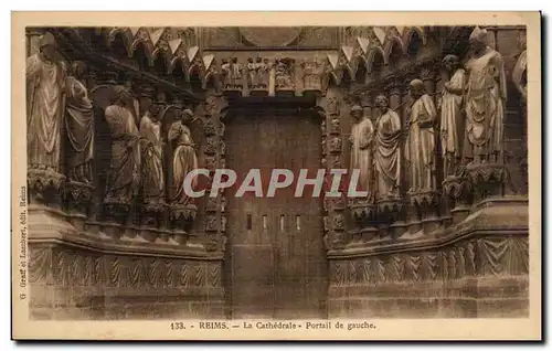 Cartes postales Reims La cathedrale Portail de gauche