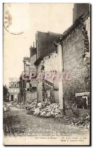 Cartes postales Reims Le crime de Reims Rue St Yon