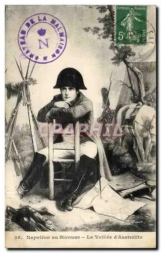 Cartes postales Fantaisie Napoleon au bivouac La veillee d&#39Austerlitz Militaria