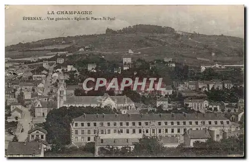 Cartes postales Epernay Vue generale Eglise St Pierre St paul