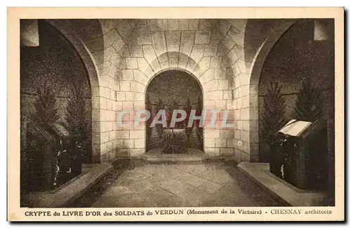 Ansichtskarte AK Crypte du livre dor des soldats de Verdun Monument de la victoire Chesnay