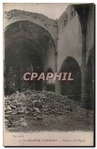 Cartes postales L'argonne Clermont Interieur de l'eglise