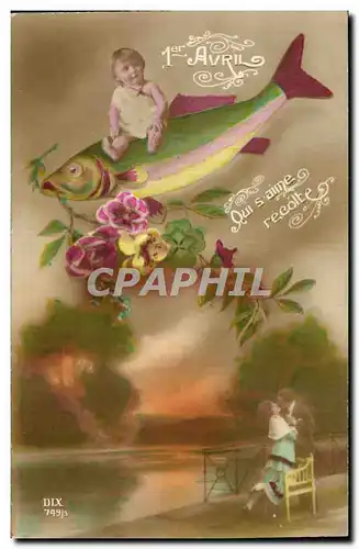 Cartes postales Fantaisie Enfant 1er avril Paques Easter