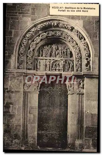 Ansichtskarte AK Vezelay Basilique de la Madeleine Portail du bas cote nord