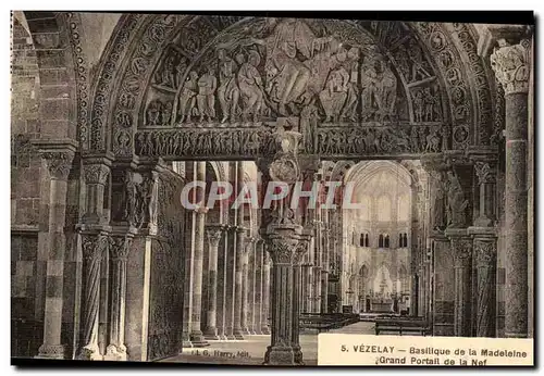 Ansichtskarte AK Vezelay Basilique de la Madeleine Grand portail de la nef