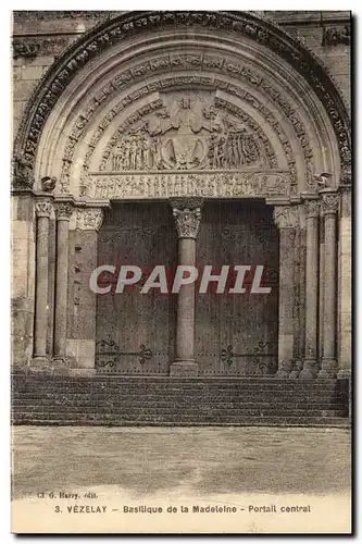 Cartes postales Vezelay Basilique de la Madeleine Portail central