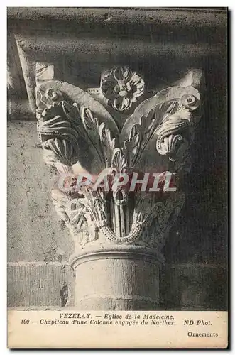 Cartes postales Vezelay Eglise de la Madeleine Chapiteau d&#39une colonne engagee du Narthex