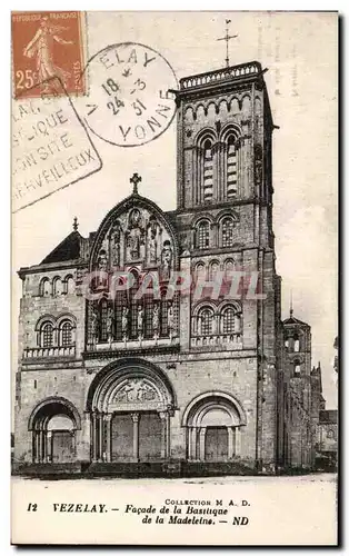 Cartes postales Vezelay Facade de la basilique de la Madeleine