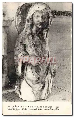 Cartes postales Vezelay Basilique de la Madeleine Vierge du 13eme provenant de la facade de l'eglise