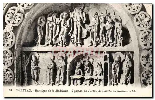 Ansichtskarte AK Vezelay Basilique de la Madeleine Tympan du portail de gauche du Narthex