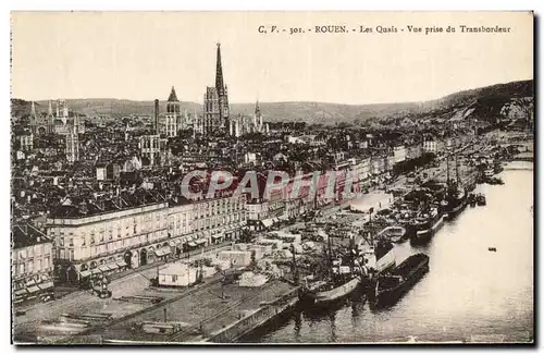 Ansichtskarte AK Rouen Les quais Vue prise du transbordeur