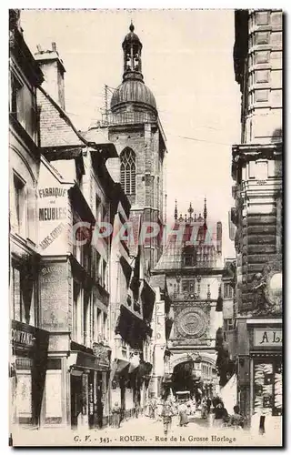 Cartes postales Rouen Rue de la grosse horloge