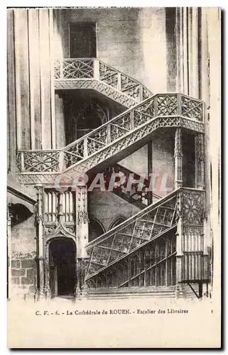 Cartes postales Rouen La cathedrale Escalier des libraires Library Bibliotheque