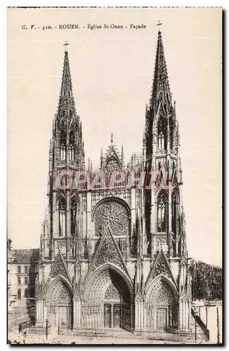 Cartes postales Rouen Eglise St ouen Facade