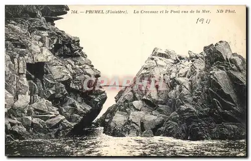 Cartes postales Primel La crevasse et le pont vus de la mer