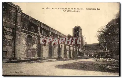 Vezelay Cartes postales Basilique de la madeleine Ensemble sud Tour Saint Antoine