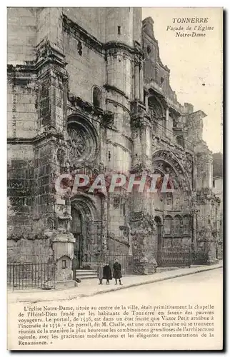 Cartes postales Tonnerre Facade de l&#39eglise Notre Dame