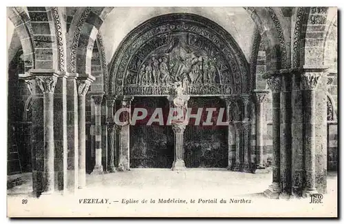 Ansichtskarte AK Vezelay Eglise de la Madeleine Le portail du Narthex