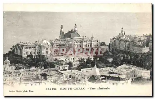 Cartes postales Monaco Monte Carlo Vue generale