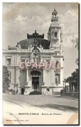 Cartes postales Monaco Monte Carlo entree du theatre