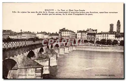 Cartes postales Macon Le pont et quai Jean Jaures
