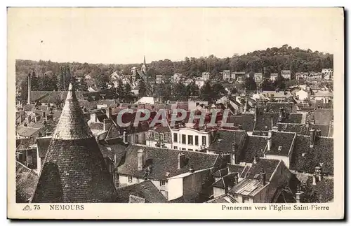 Cartes postales Nemours Panorama vers l&#39eglise Saint Pierre