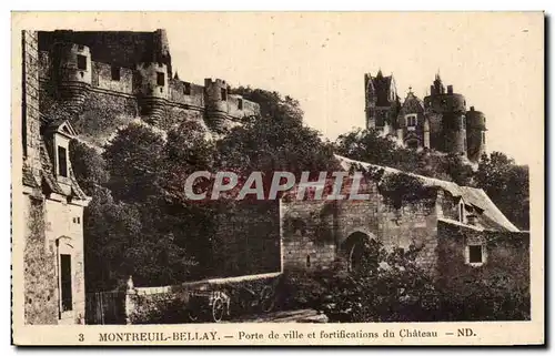 Cartes postales Montreuil Bellay Porte de ville et fortifications du chateau