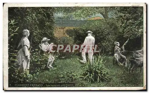 Cartes postales Clermont Ferrand Les fontaines petrifiantes Publicite Aux grands marches de Russie rue Palestro