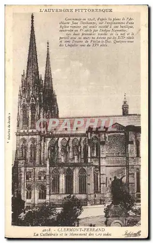 Ansichtskarte AK Clermont Ferrand La cathedrale et le monument des croisades