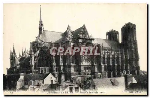 Ansichtskarte AK Cathedrale de Reims Facade laterale Nord