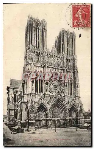 Cartes postales Cathedrale de Reims Facade