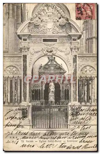 Cartes postales Reims Eglise Saint Remi Interieur