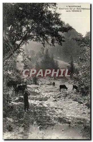 Ansichtskarte AK La Bourboule Vers Vendeix Berger et ses vaches