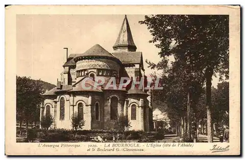 Cartes postales La Bourboule L&#39eglise (cote de l&#39abside) et le boulevard de G Clemenceau