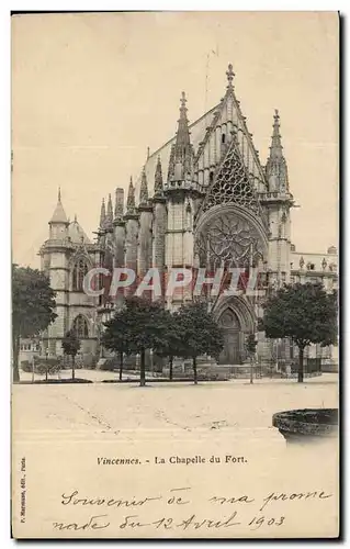 Cartes postales Vincennes la chapelle du fort