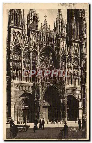 Cartes postales Rouen Facade de la Cathedrale Notre Dame