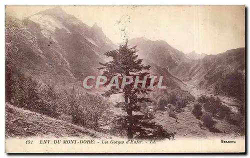 Cartes postales Environs du Mont Dore Les gorges d&#39enfer