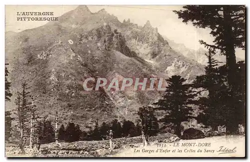 Ansichtskarte AK Le Mont Dore Les gorges d&#39enfer et les cretes du Sancy