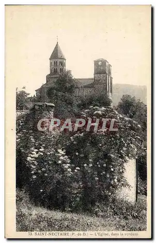 Cartes postales Saint Nectaire L&#39eglise dans la verdure